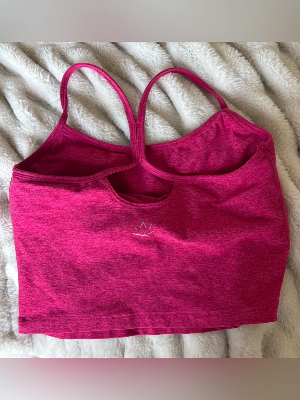 Beyond Yoga Spacedye Slim Racerback Cropped Tank Top Pink size Medium
